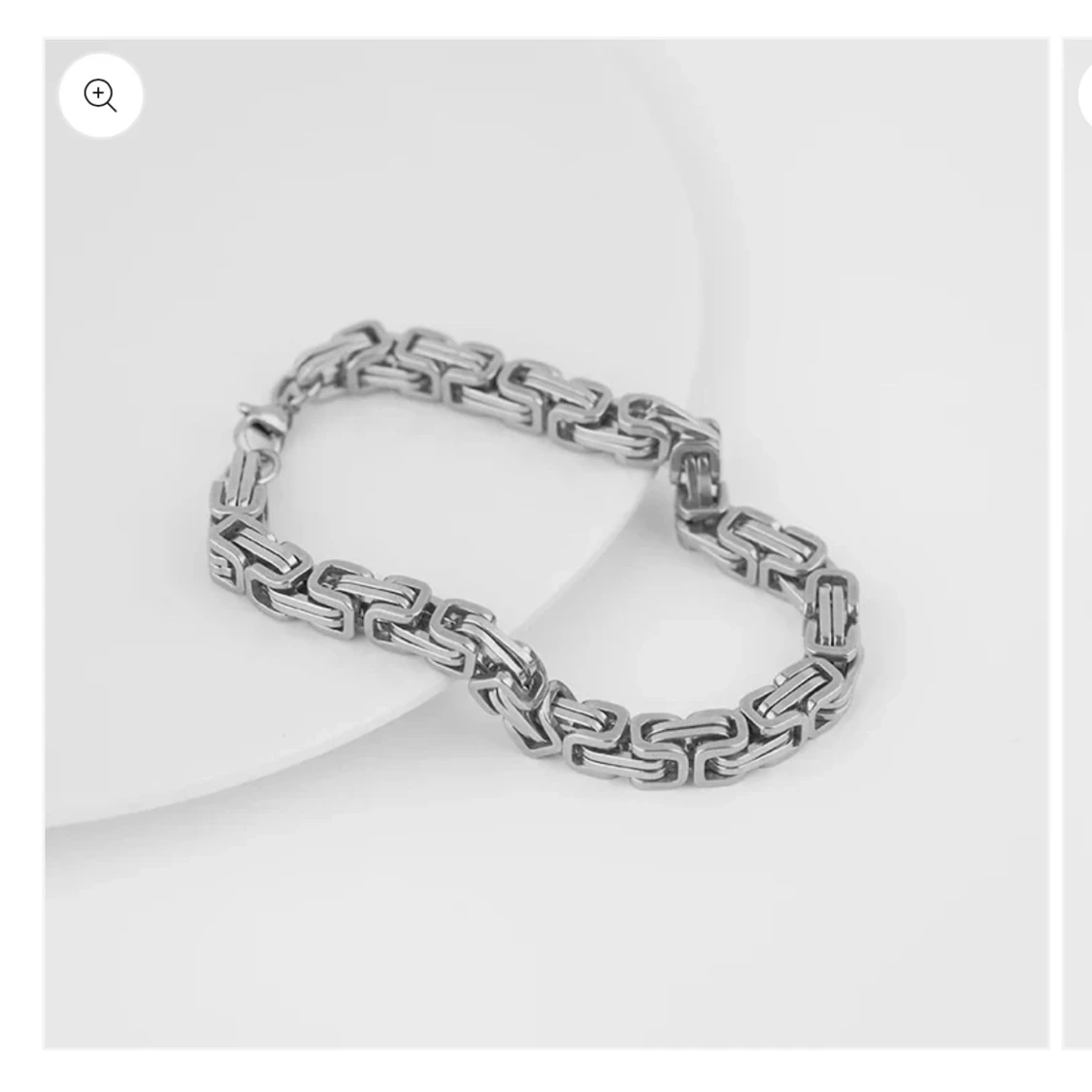 Tungt silverfärgat kedjearmband - 2