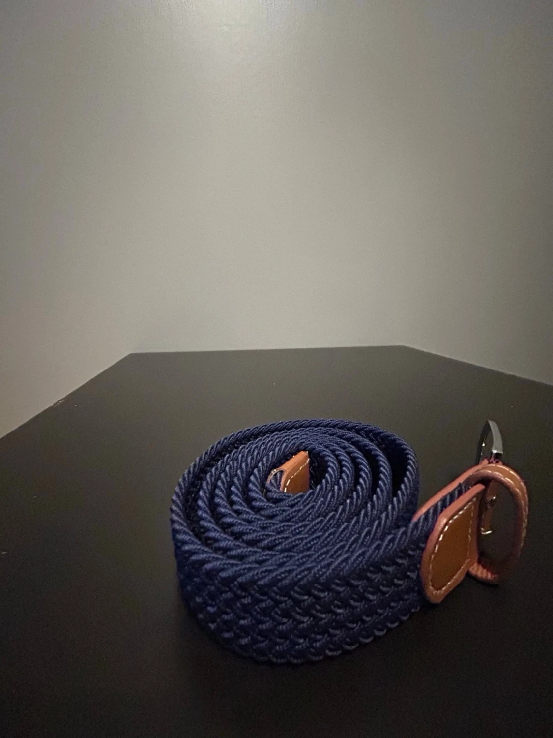 Mörkblått flätat bälte - 2