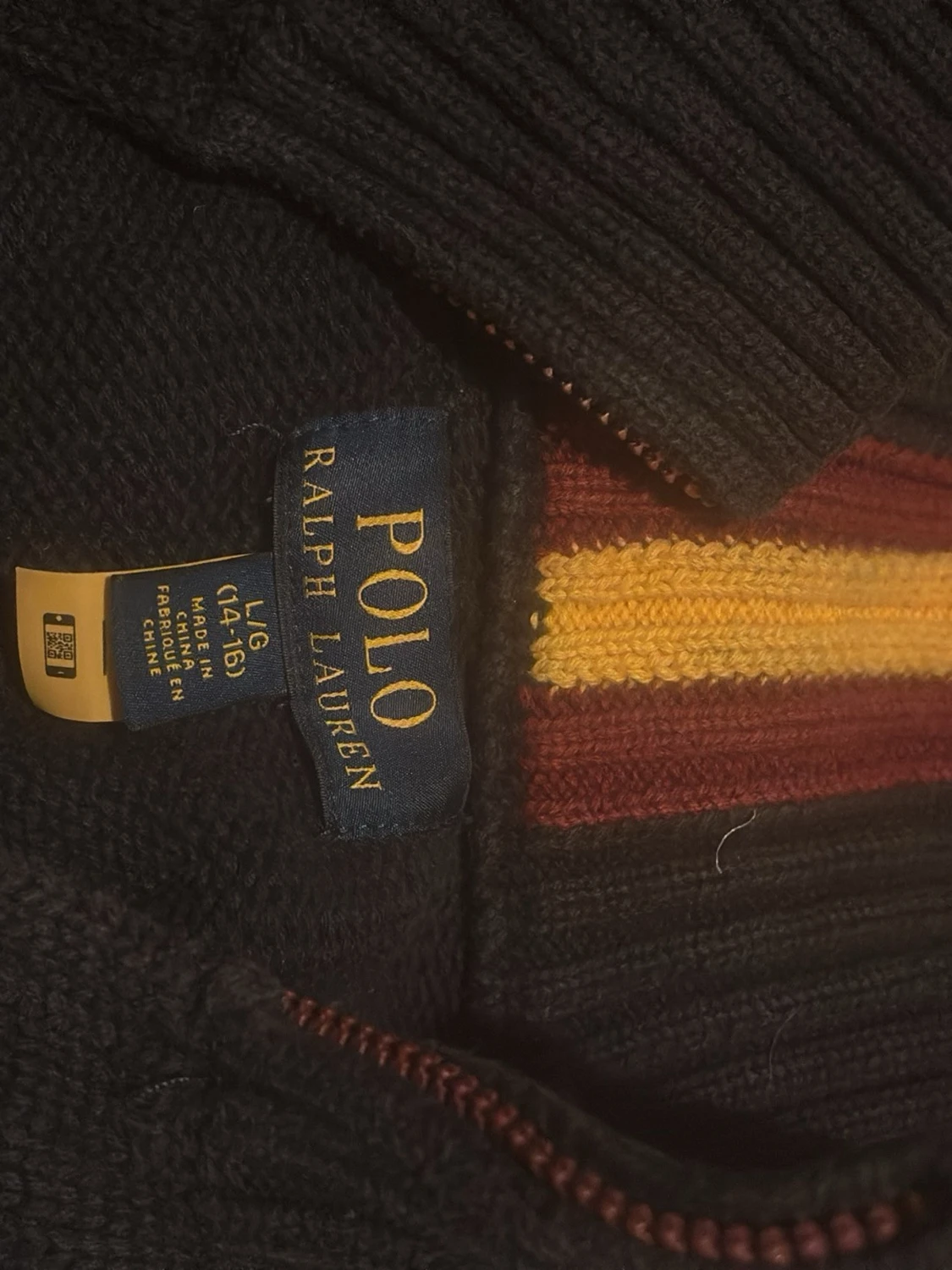 Mörkblå stickad ziptröja Polo Ralph Lauren kolla beskrivningen  - 2