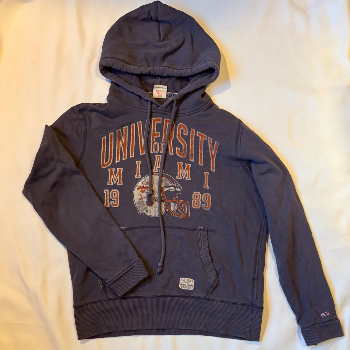 Blå hoodie University of Miami Tommy hilfiger