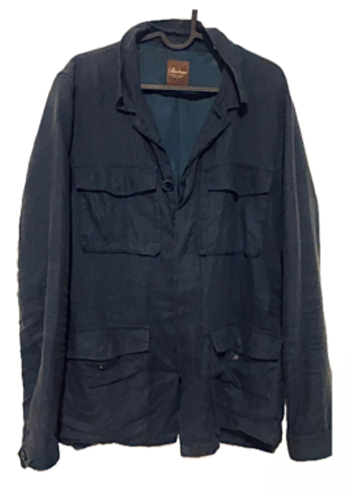 Mörkblå Stenströms overshirt i linne