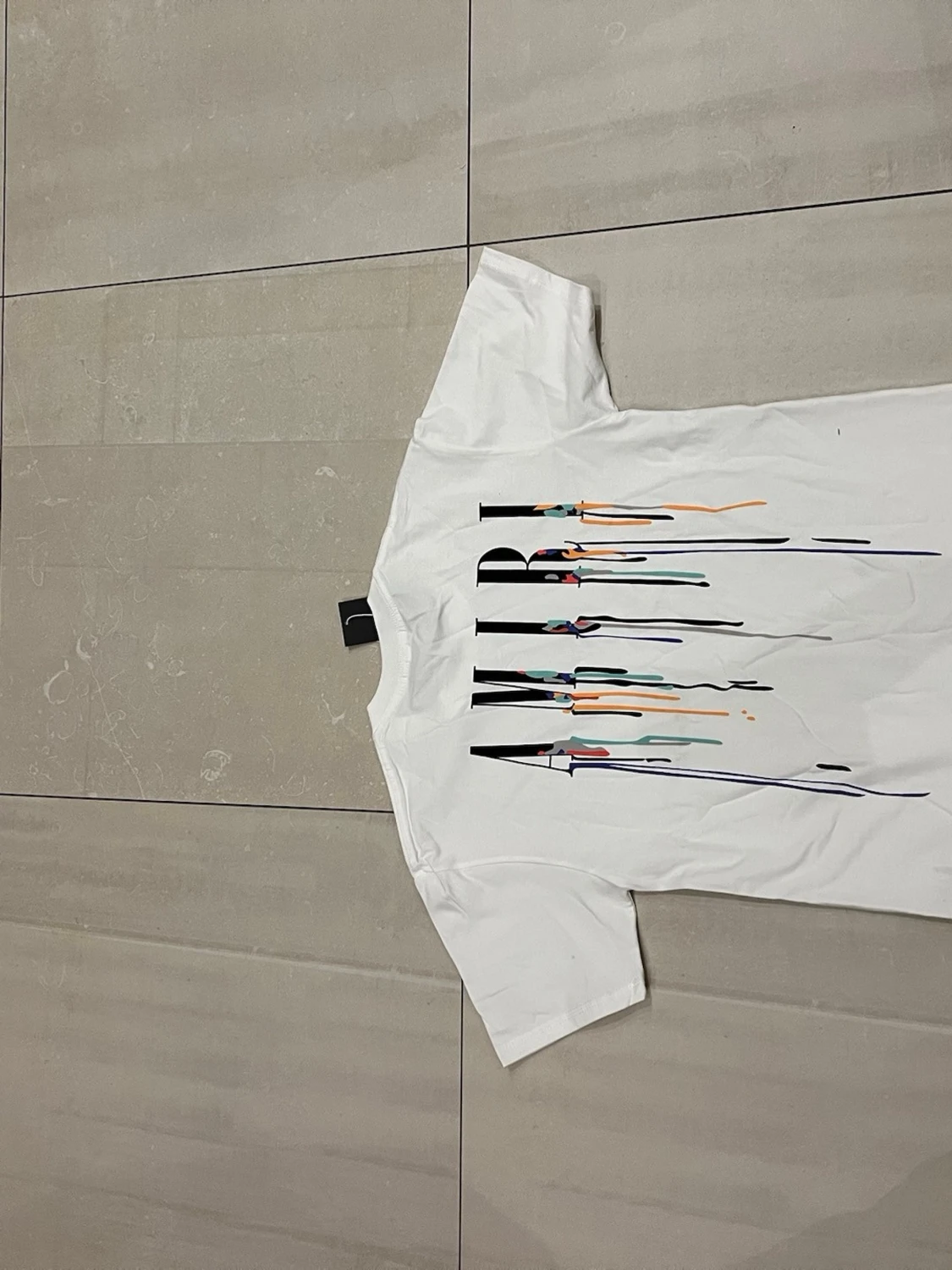 Vit AMIRI t-shirt med färgstänk - 1