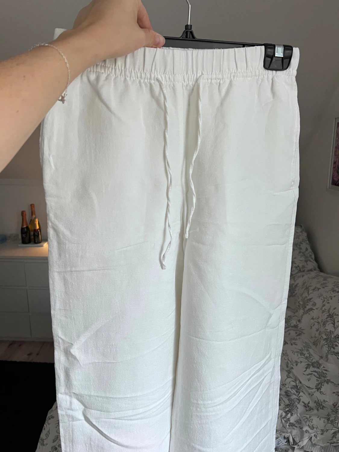 Vita linnebyxor från H&M - 4