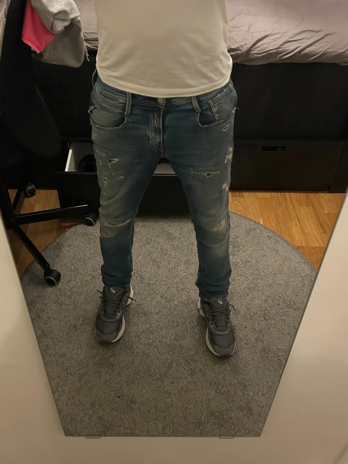 Replay jeans, blå, slim fit, storlek 29/32