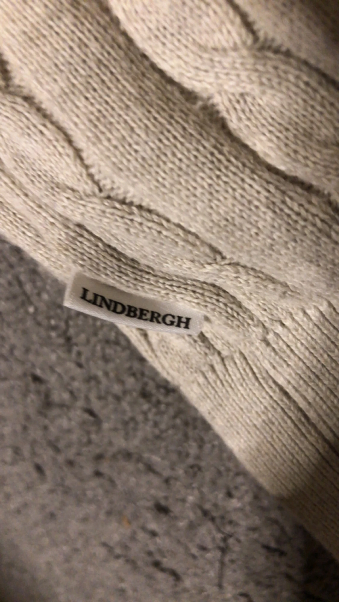 Beige kabelstickad tröja Lindbergh M - 2