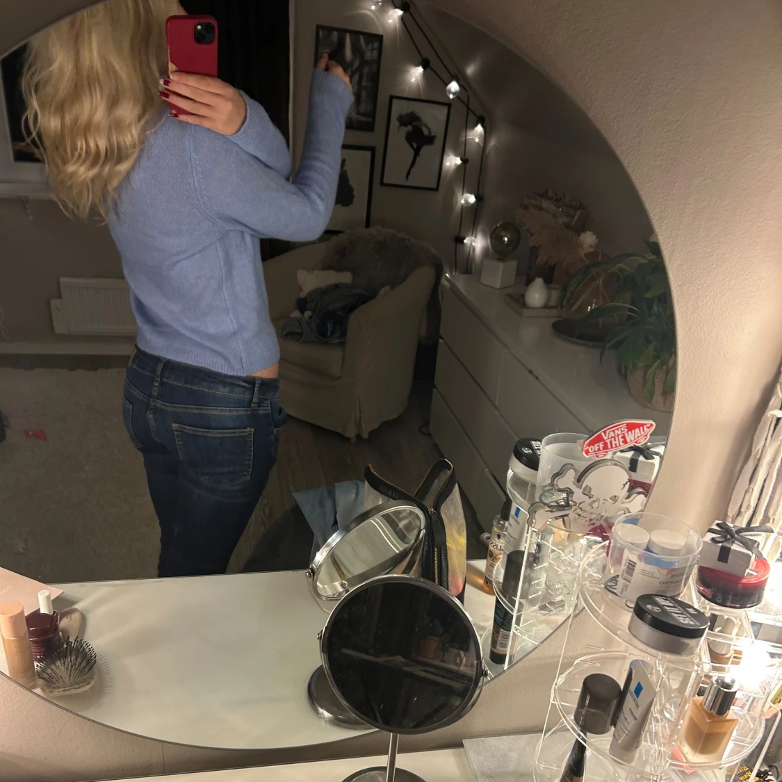 Ljusblå kofta med knappar - 2