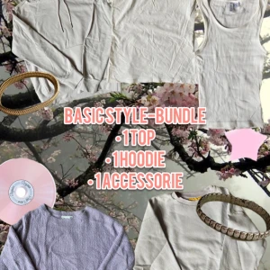 Basic style bundle! - The pack will include 1 top, 1 hoodie and one accessorie, if you buy please send your sizes to me so I can see what fits you. This pack is sizes 146/XXS - S! 🌷⭐️
