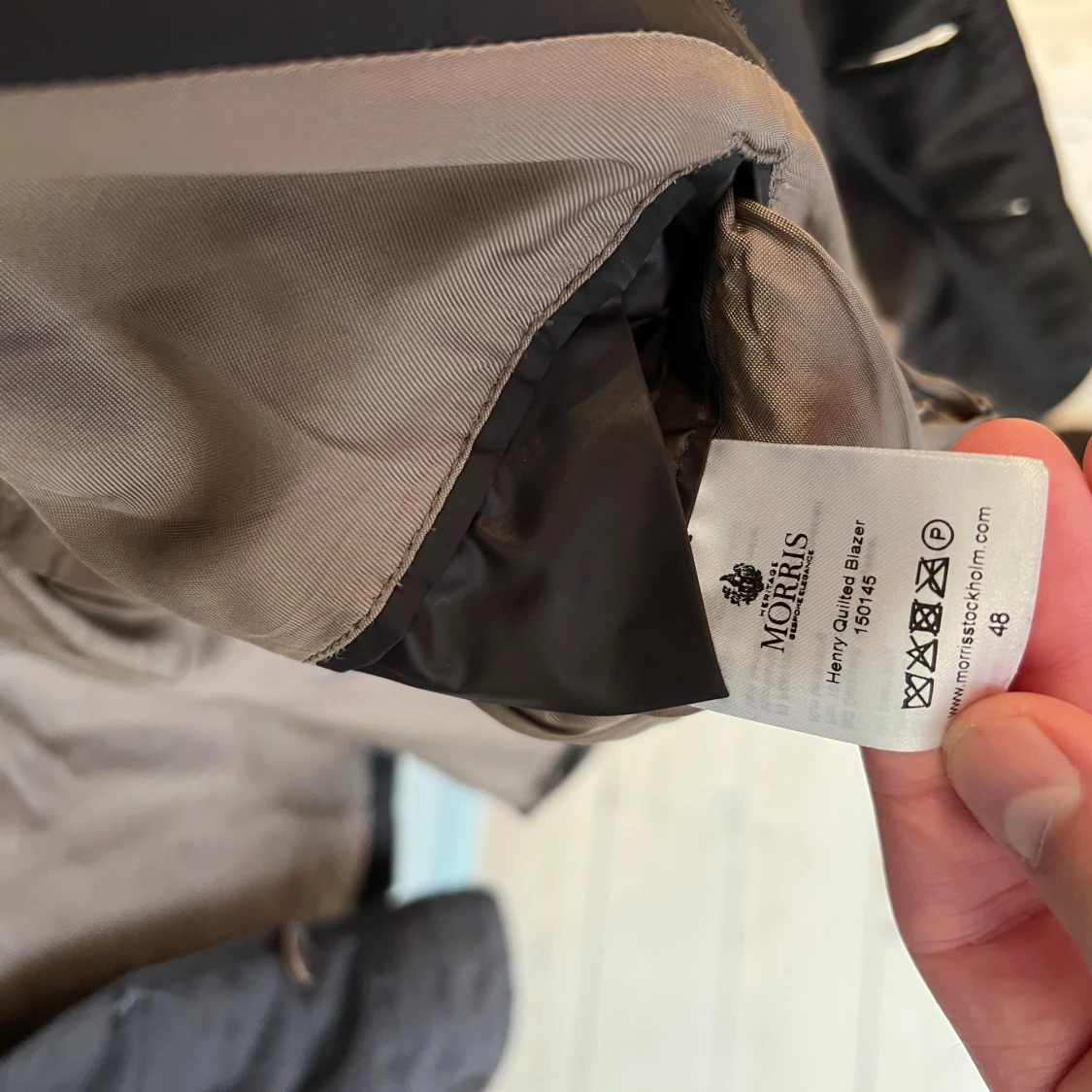 Quiltad kavaj från Morris, brun - 2