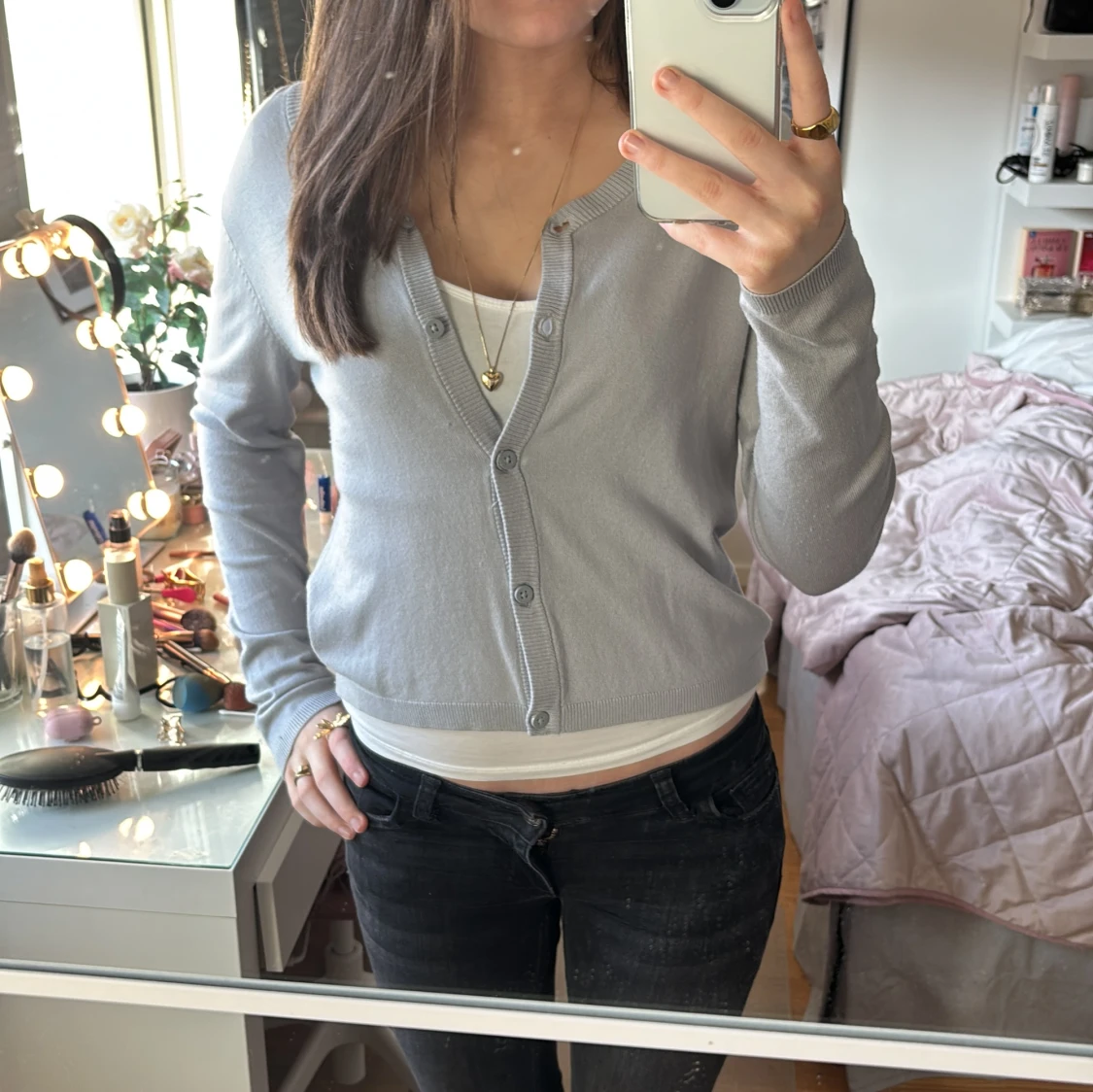 Ljusblå/grå kofta från Kappahl