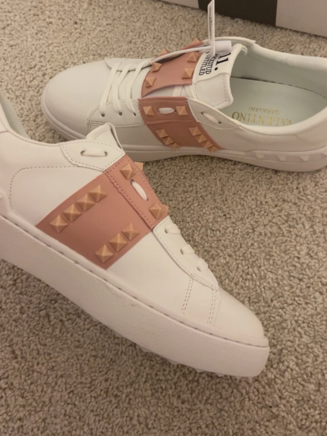 Valentino Rockstud sneakers vit/rosa - 2