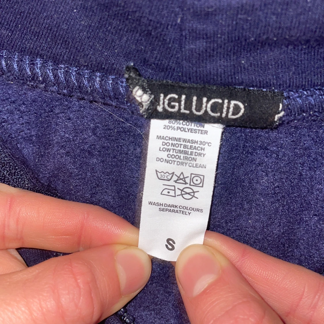 Mörkblå Bling Lucid hoodie med strass - 2