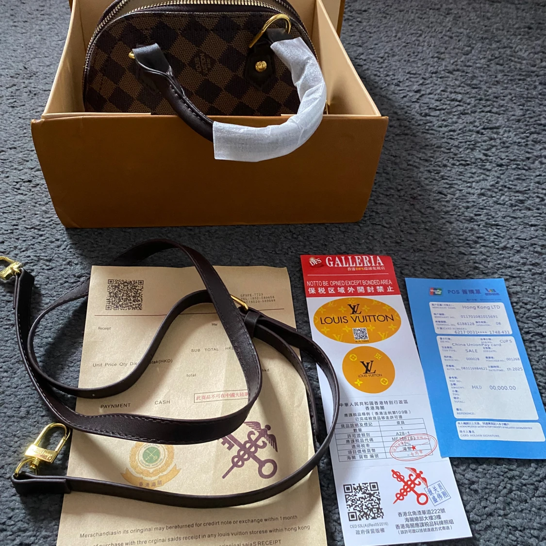 Louis Vuitton Damier handväska brun - 1