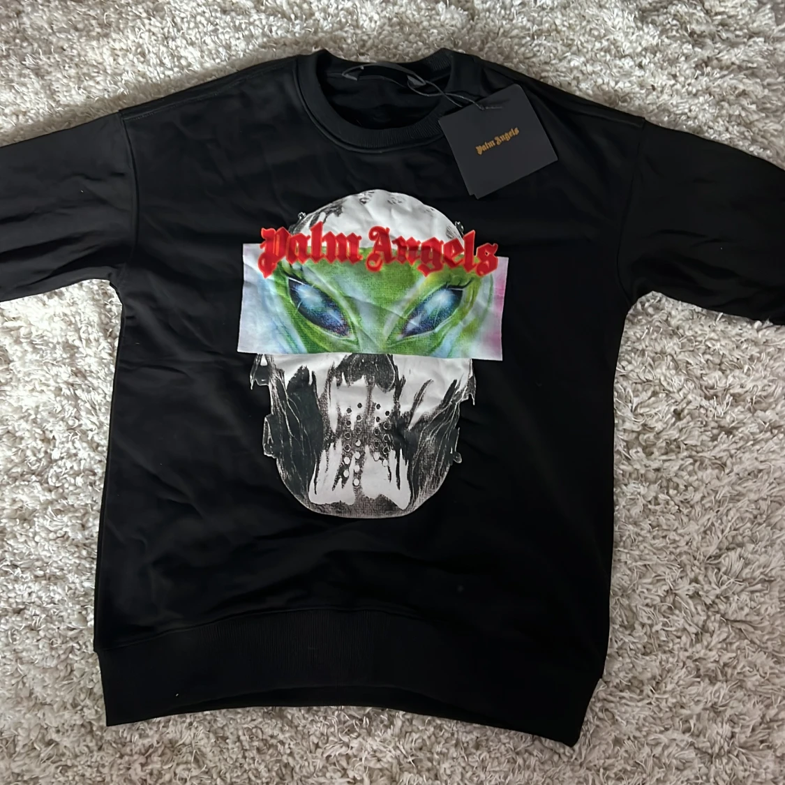 Palm Angels svart sweatshirt alien print