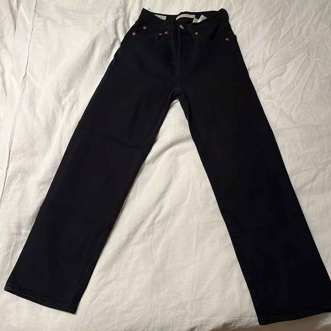 Levi's Ribcage Straight svarta jeans