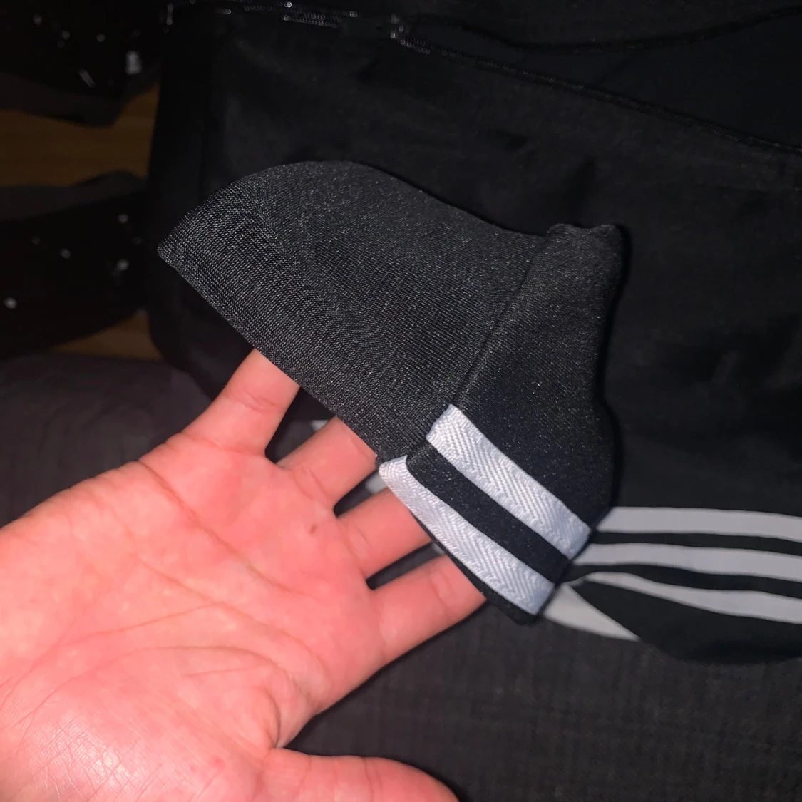 Svart Adidas track jacket med vita ränder - 3