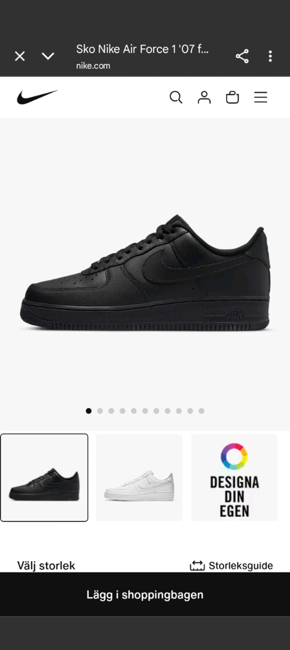 Nike Air Force 1 '07 helsvarta sneakers - 4
