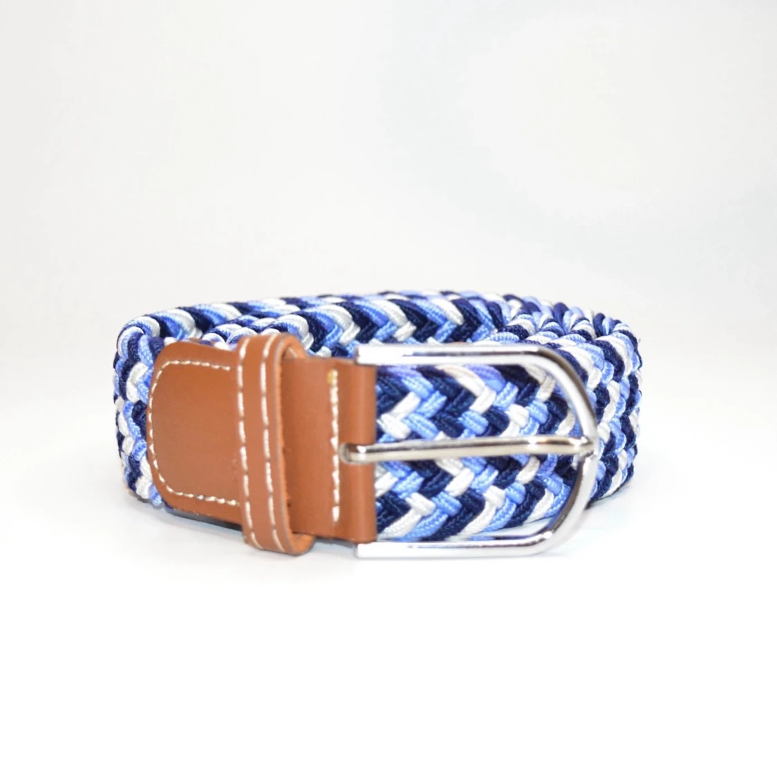 Flätat Bälte - VIT, LJUSBLÅ, MÖRKBLÅ - 1