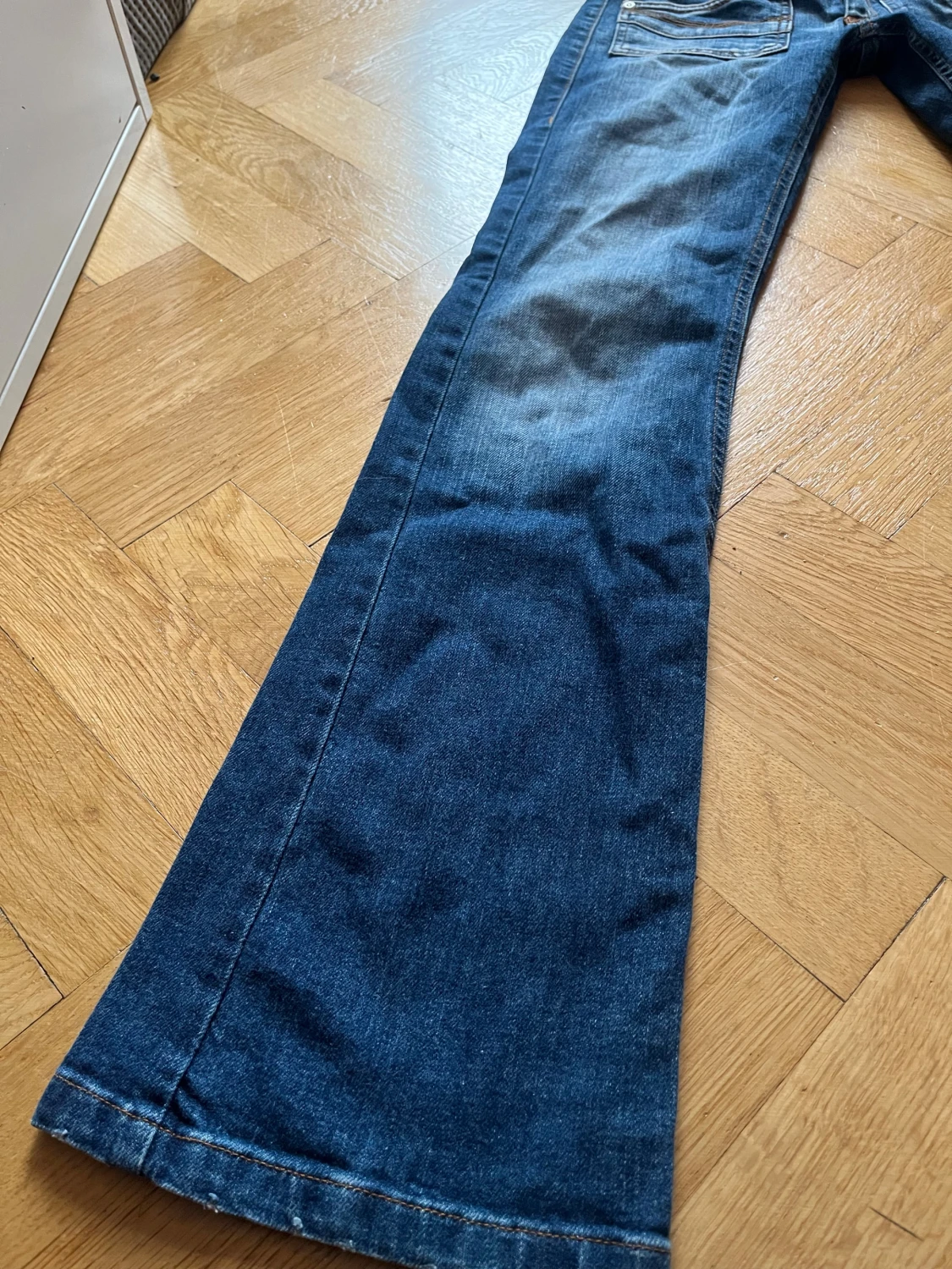 Vintage Lågmidjade bootcut blå jeans - 1