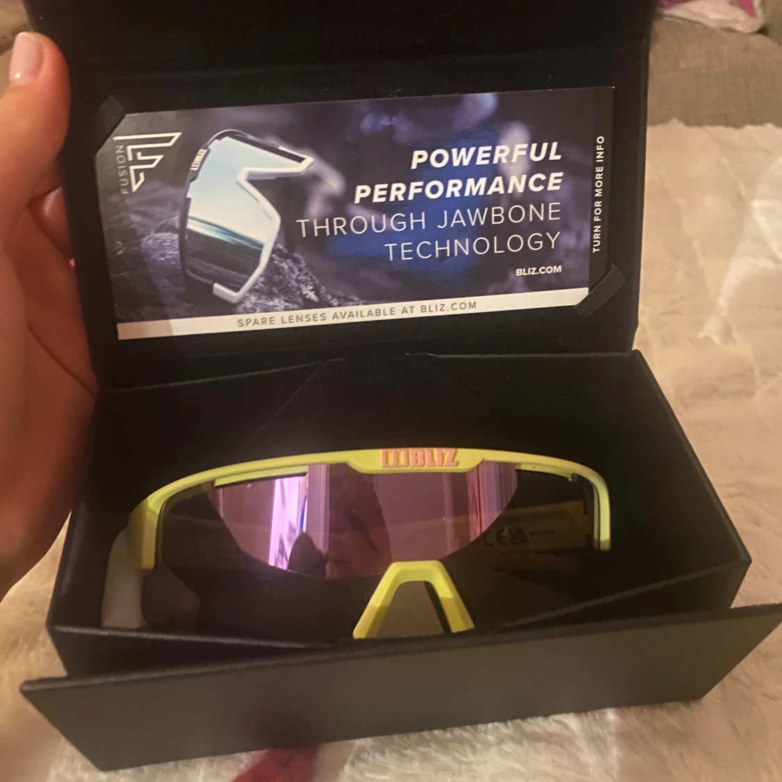 Bliz sportglasögon med rosa och gula bågar - 3