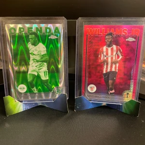 Nico Williams & Openda topps chrome - 2025 topps chrome Nico Williams pink hyper /175   2025 Topps chrome  Lois Openda night vision Raywave /225