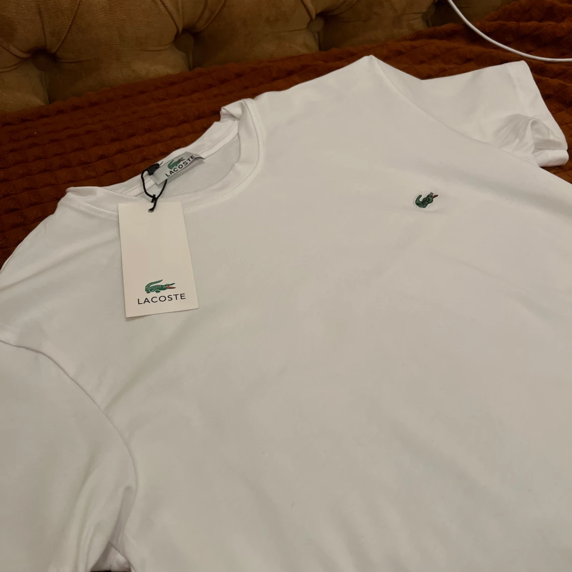 Vit Lacoste t-shirt med logga - 1