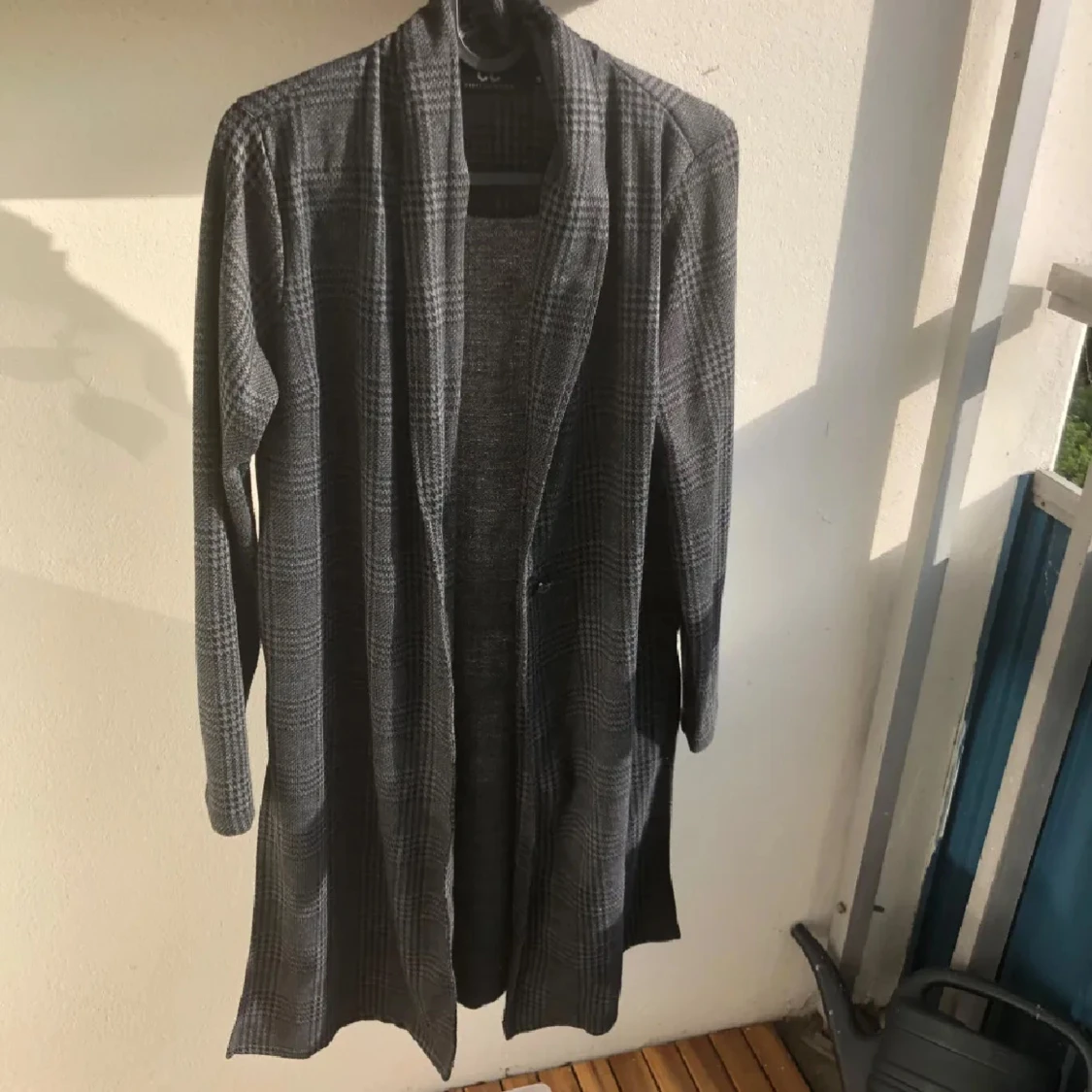 Grå rutig cardigan jacka - 1