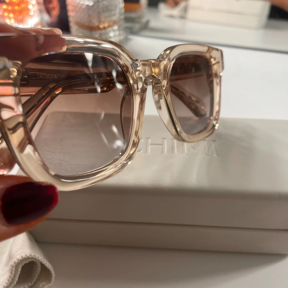 Beige CHIMI solglasögon i fyrkantig modell - 2