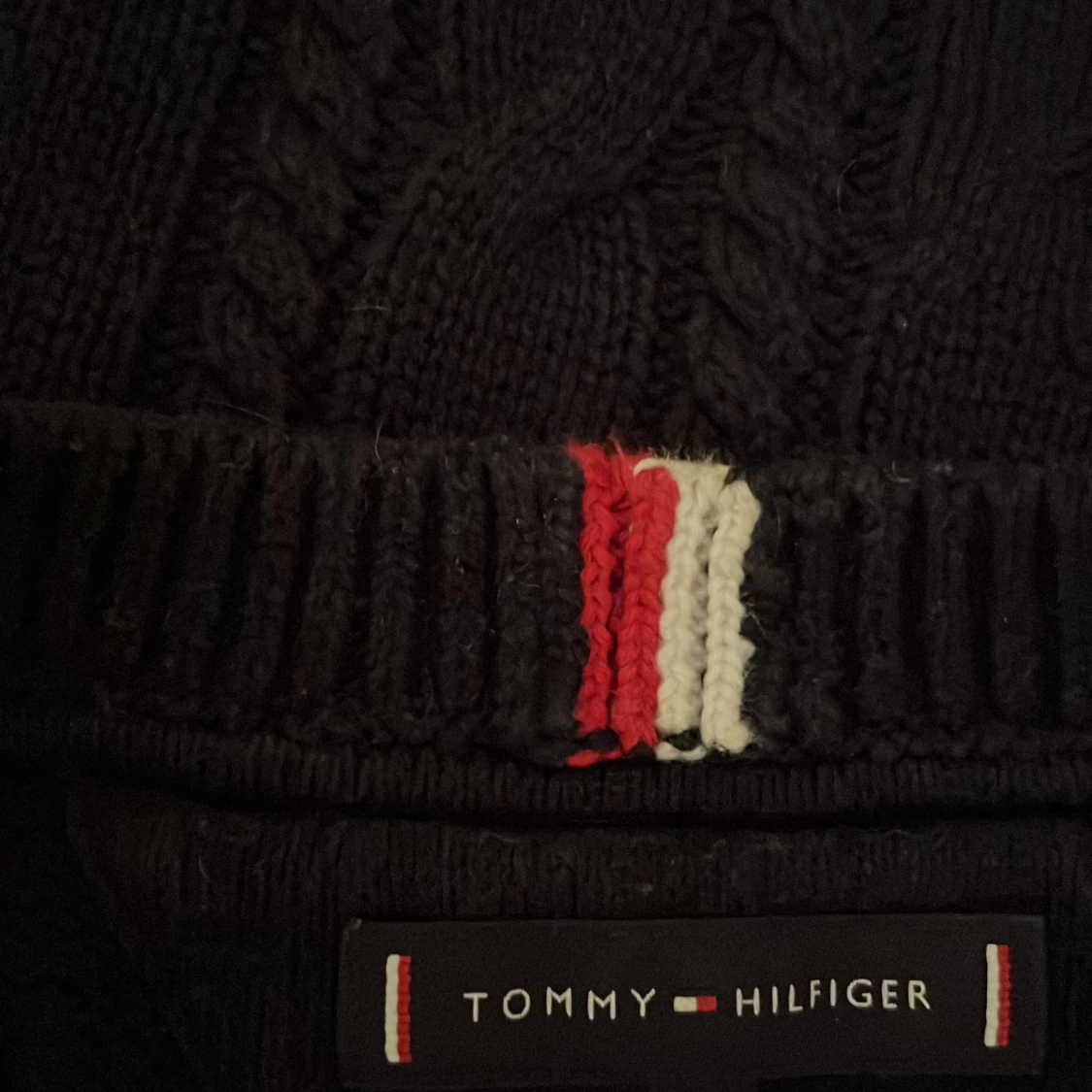Svart kabelstickad tröja Tommy Hilfiger - 3