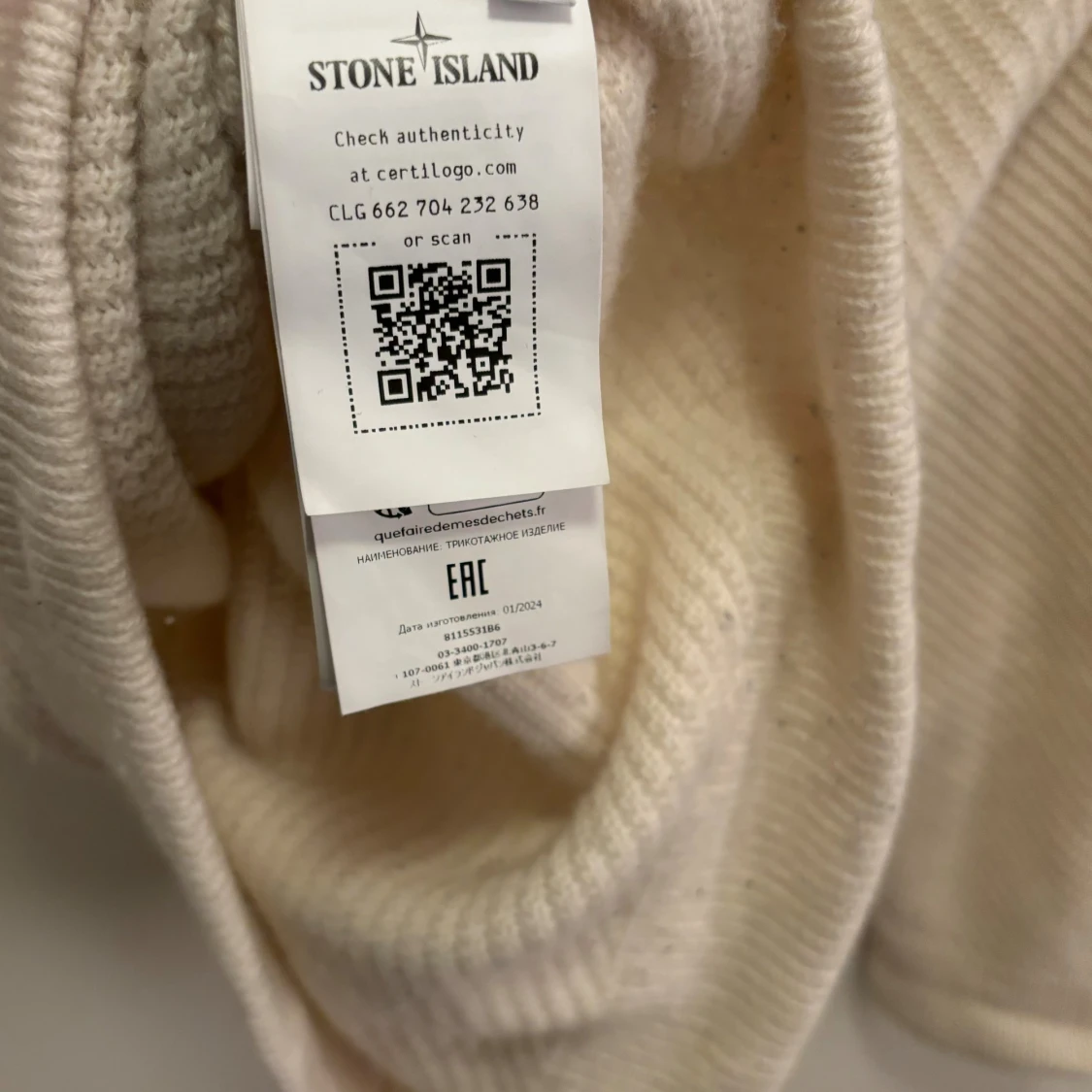 Vit stickad tröja från Stone Island - 2