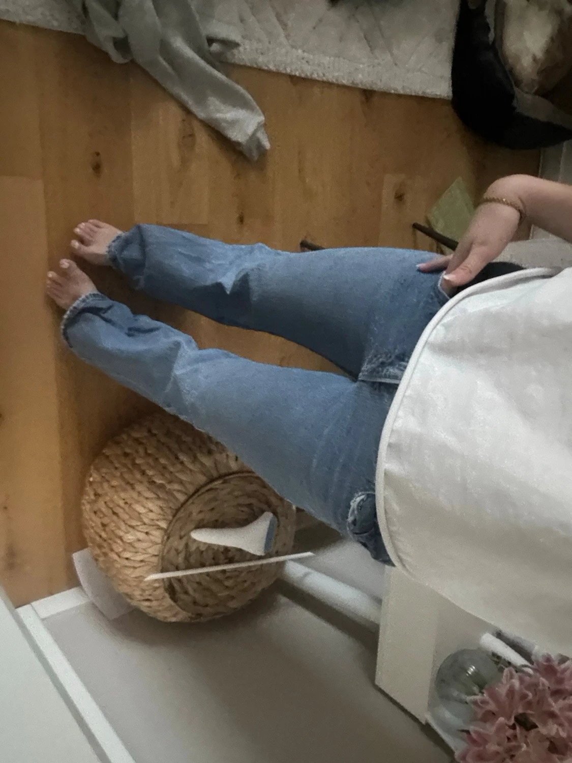 Blå bootcut jeans - 1