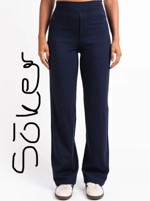 SÖKER Mörkblå activeflex byxor - SÖKER Mörkblå activeflex byxor med hög midja och vida ben från Madlady. Byxorna har diskreta fickor framtill och är tillverkade i ett mjukt, stretchigt material. Söker storlek s tall eller kanske s reg kan även tänka mig m tall eller m reg. 