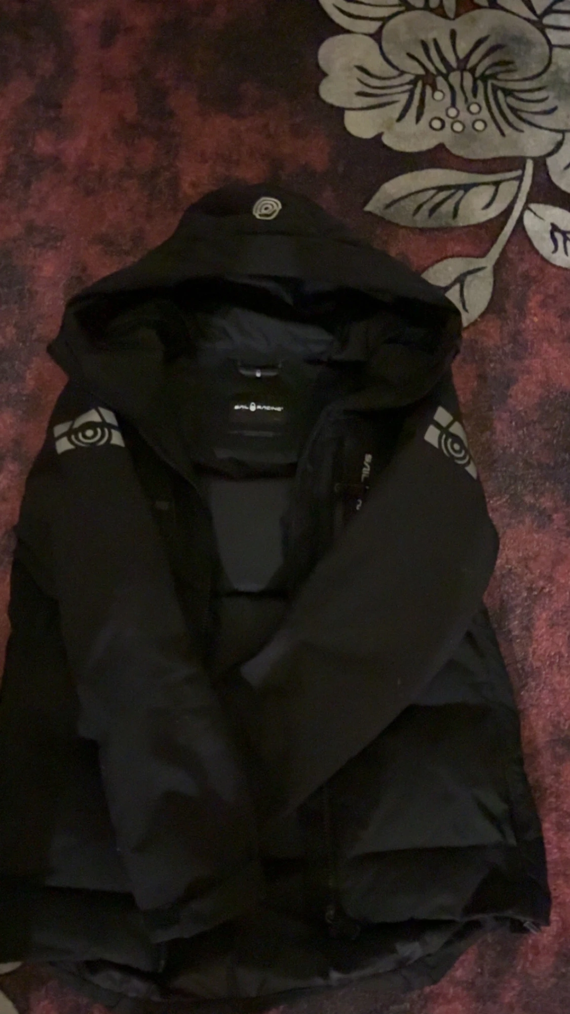 Svart Sail Racing pufferjacka med huva - 1