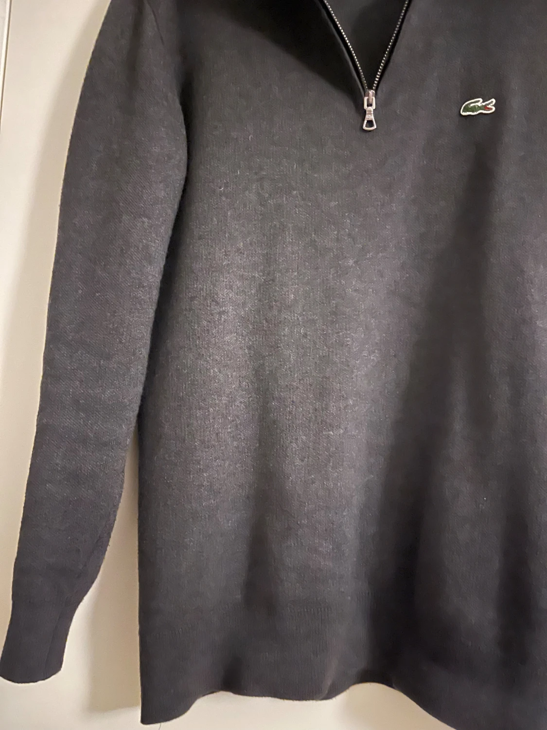Mörkgrå stickad polotröja Lacoste - 2