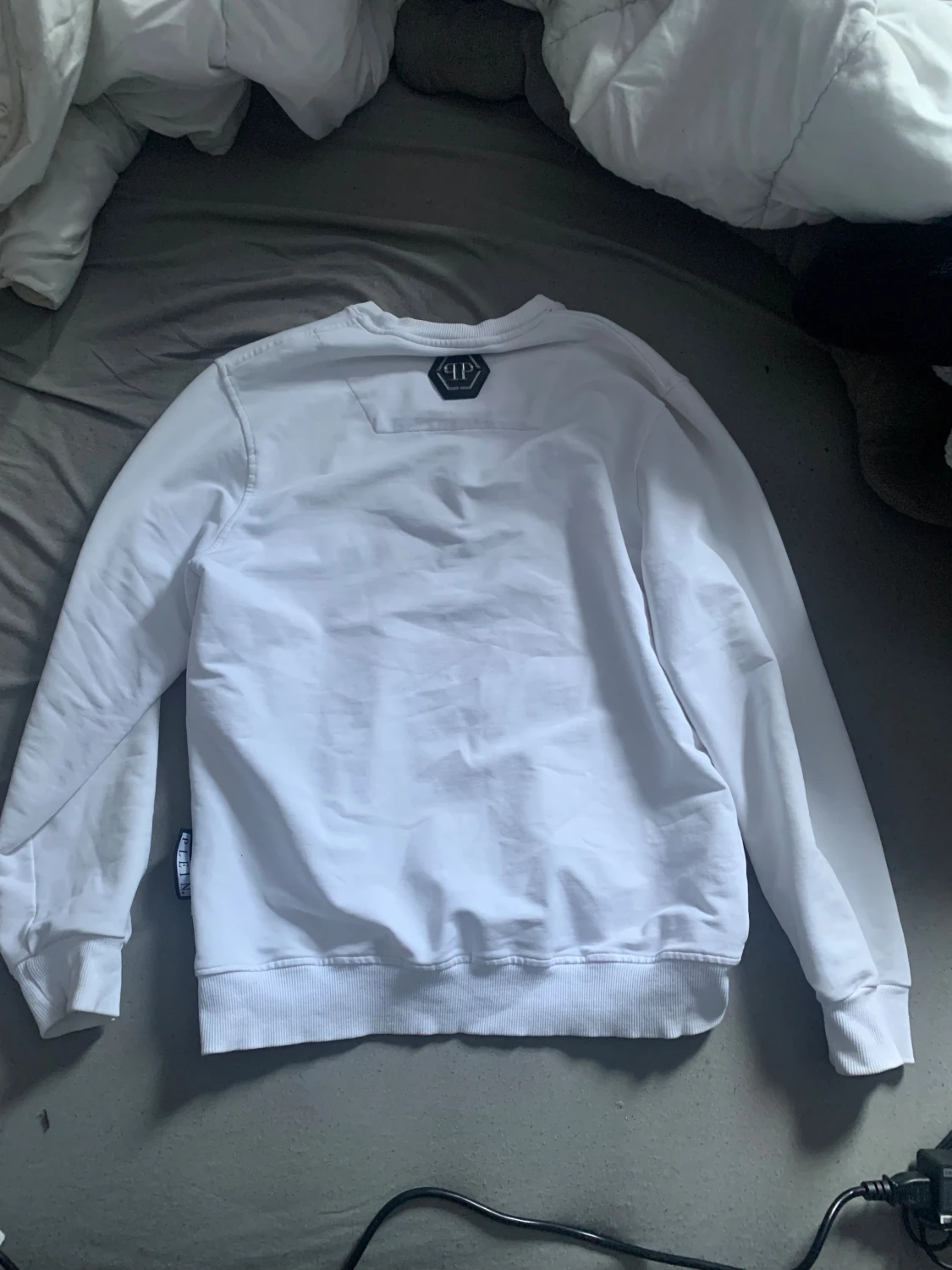 Vit Philipp Plein sweatshirt med döskalle - 1