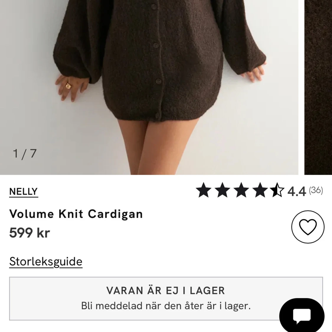 Brun stickad kofta från Nelly - 1