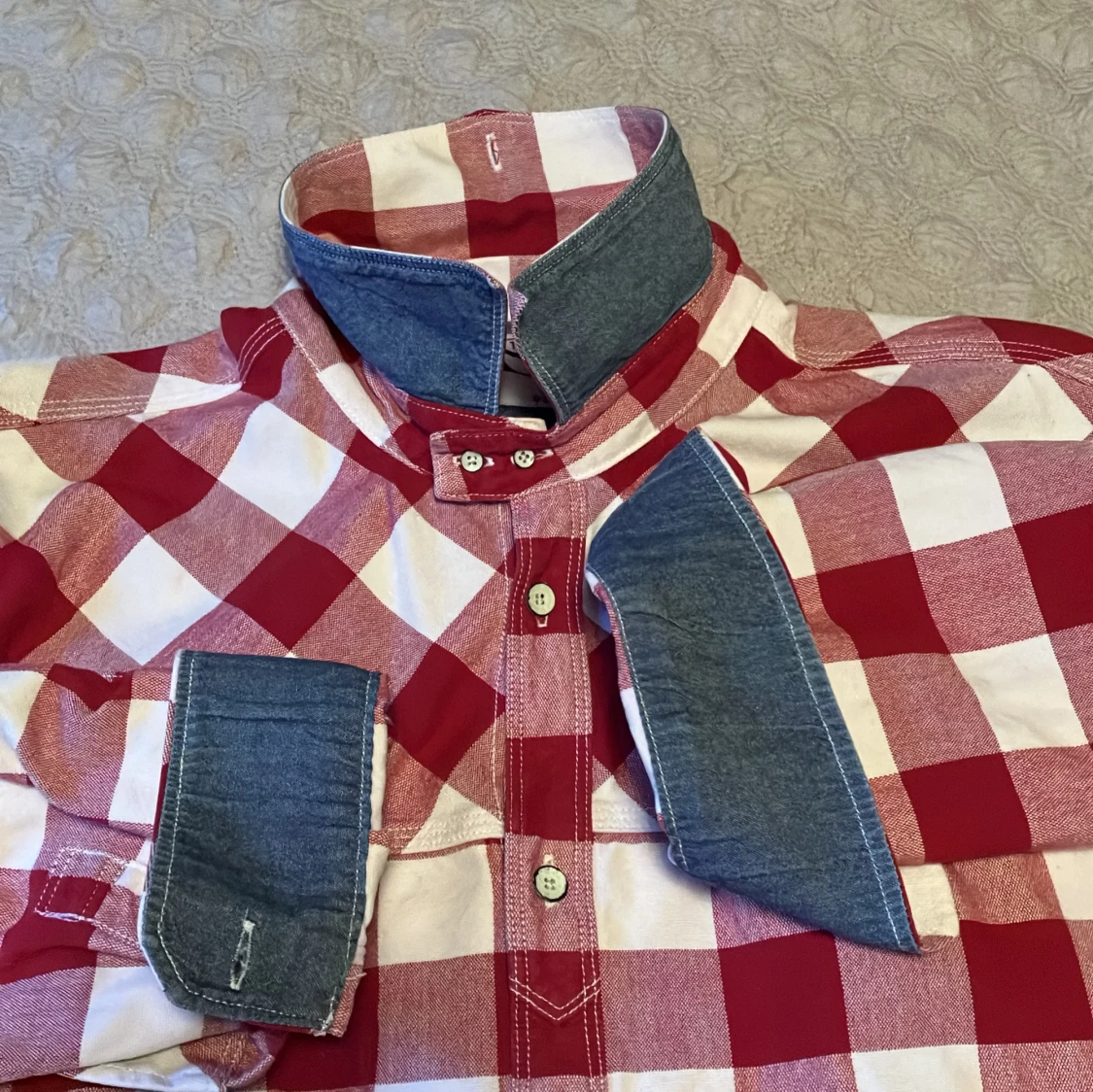 Rödvit rutig Levis skjorta - 3
