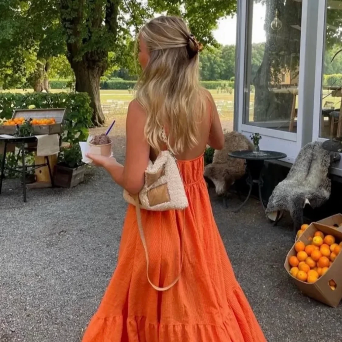 Orange sommarklänning - 90