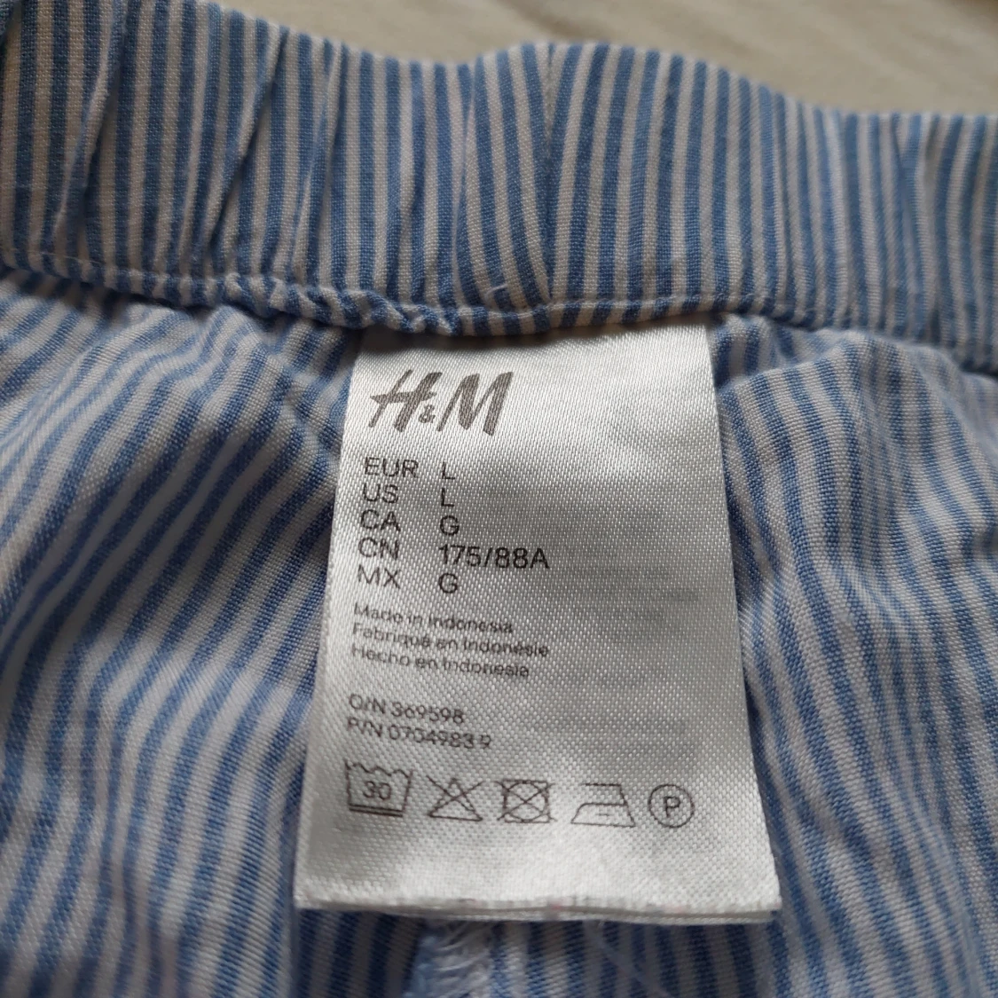 Blåa randiga pyjamas byxor - 90