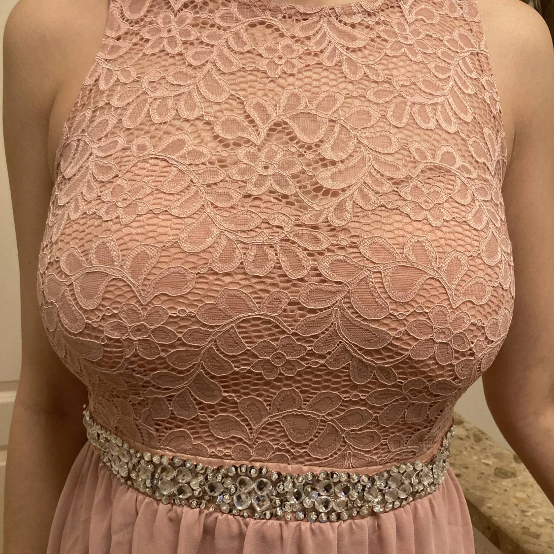 Rosa långklänning för bal och fest - 91