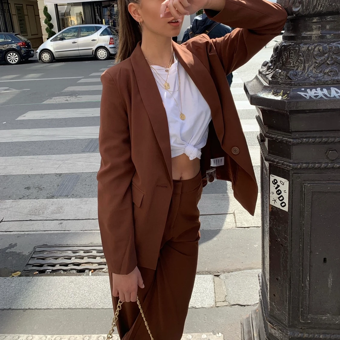 Brunt kavaj set från Nelly