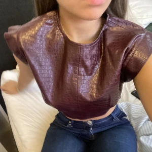 Topp Zara  - Vinröd Cropped topp från Zara i storlek S. 90kr plus frakt på 42kr.