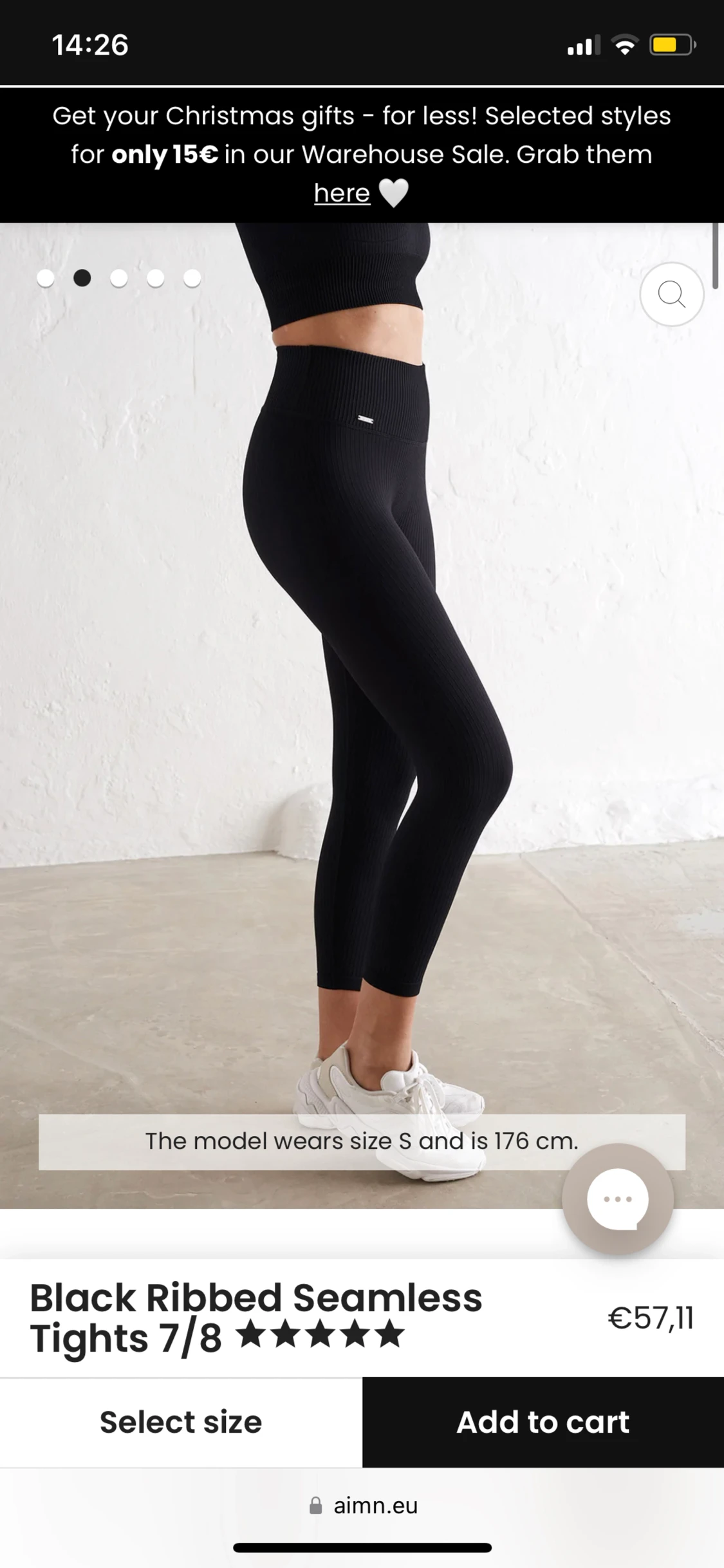 Amin 7/8 tights svarta.  - 90