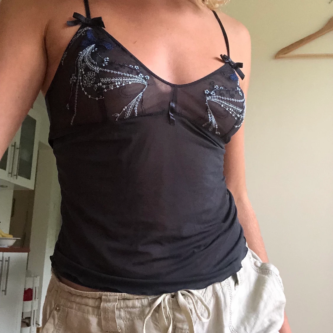 Vintage meshlinne blått