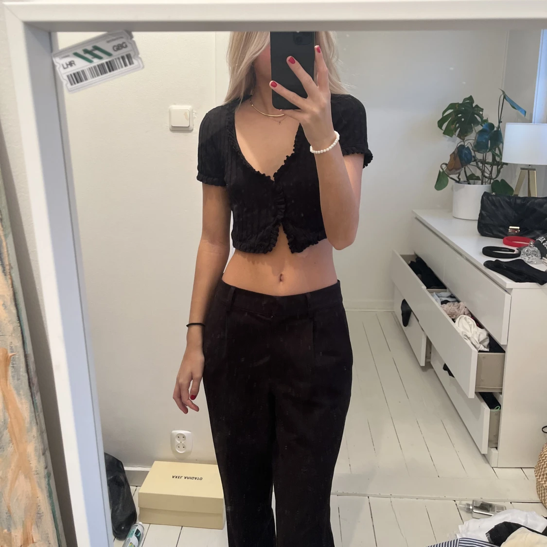 Svart kort kofta - 90