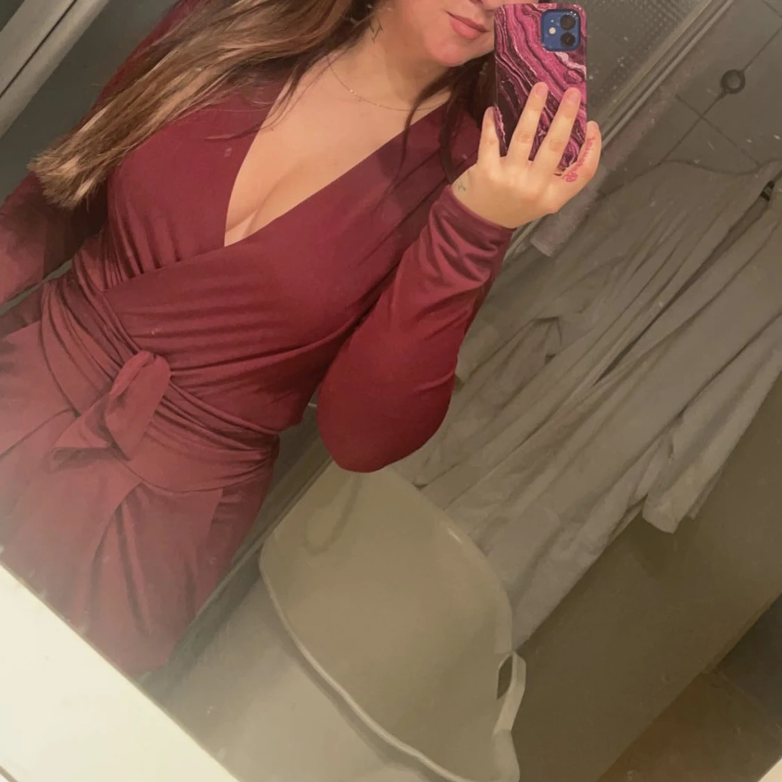 Röd byxdress, stretchig - 90