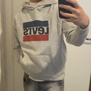 Levis grå hoodie - En grå Levis hoodie i storlek M. Saknar snöre