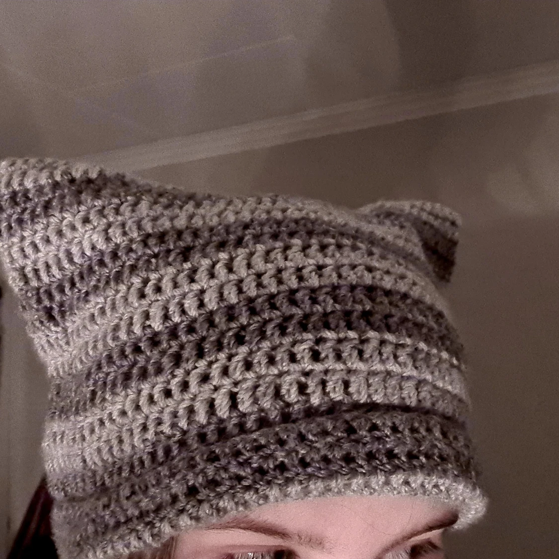 Grå cat beanie - 90