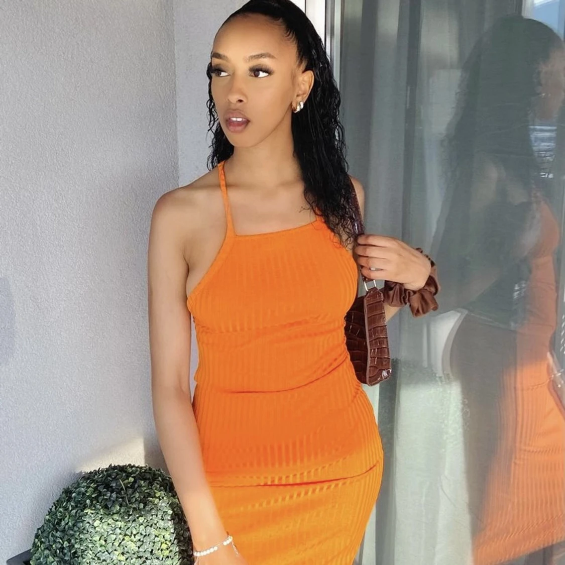 Orange klänning  - 90