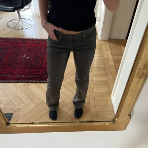 Grön/bruna ”skinn” byxor - Så snygga byxor från ”7 for all mankind”. Dem är grön/ bruna och i ett ”vaxat” material. Väldigt bra skick! 