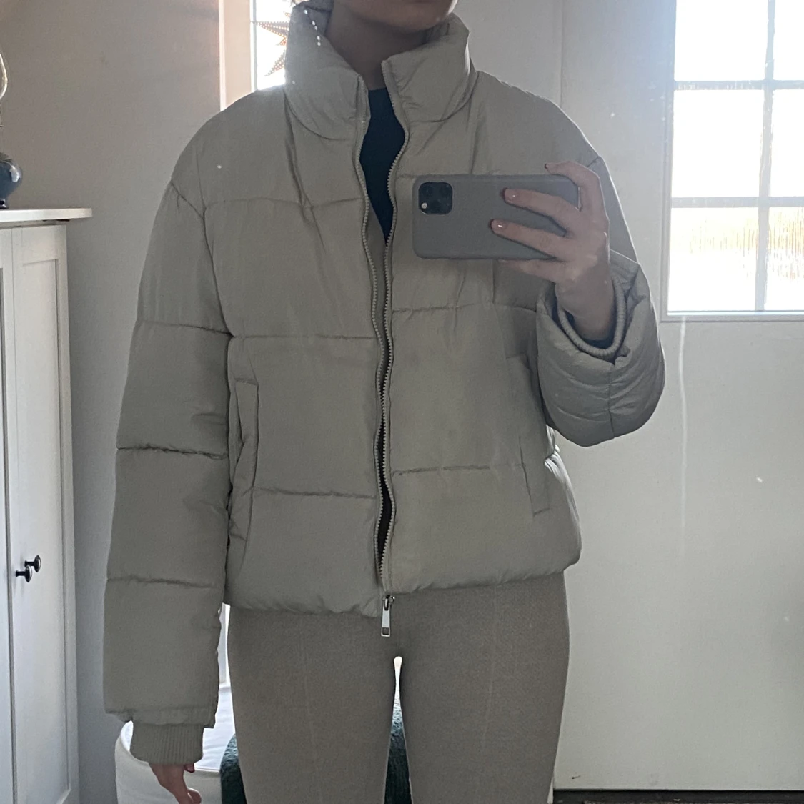 Beige puffer jacket